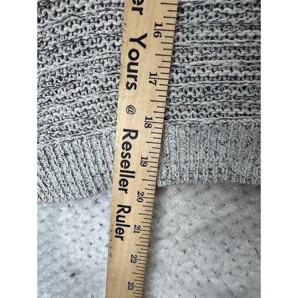 Express Open Shoulder Knit Sweater Womens Size Small Crew Neck Grey Black - Picture 15 of 16